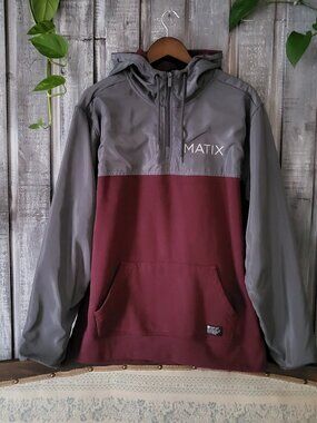 Windbreaker Hoodie Inside Out Fleece Matix Clothing Mens 1/4 Zip